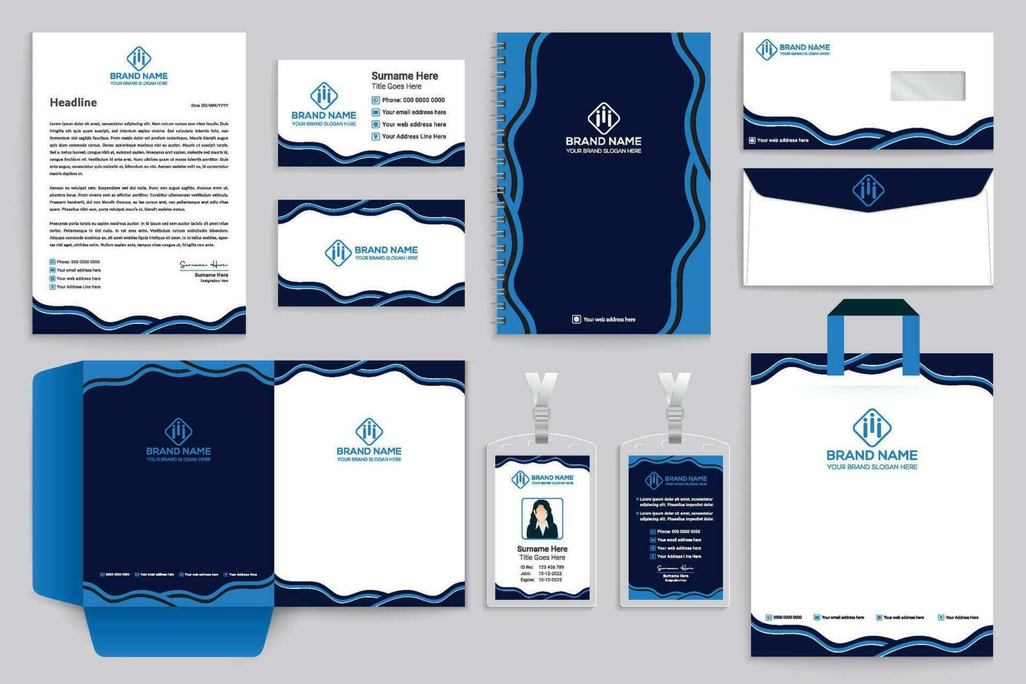 Corporate stationery template design template vector