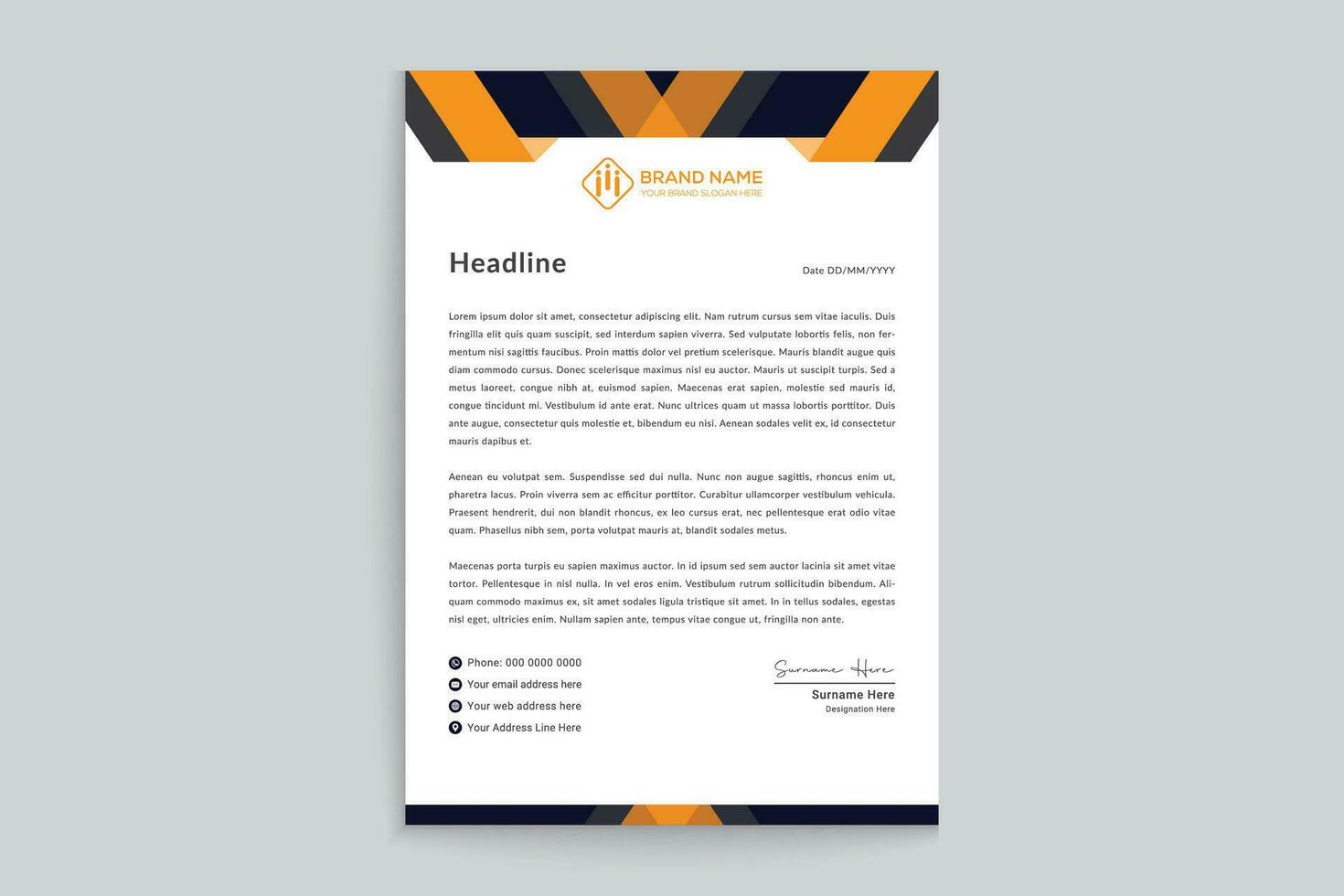 Modern professional letterhead design vector