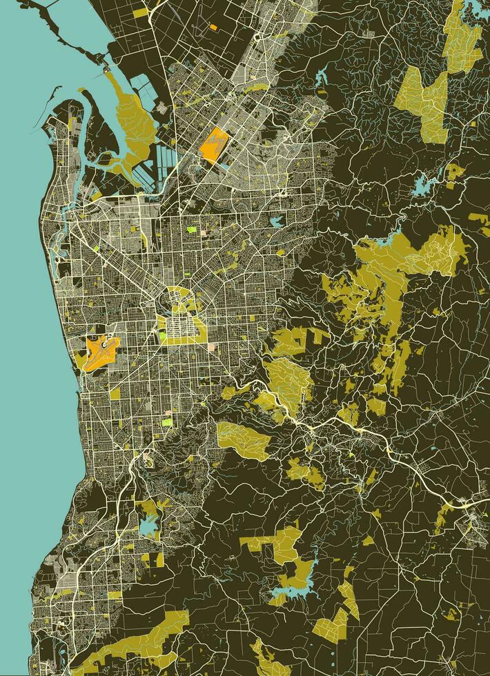 Vector city map Adelaide, Australia