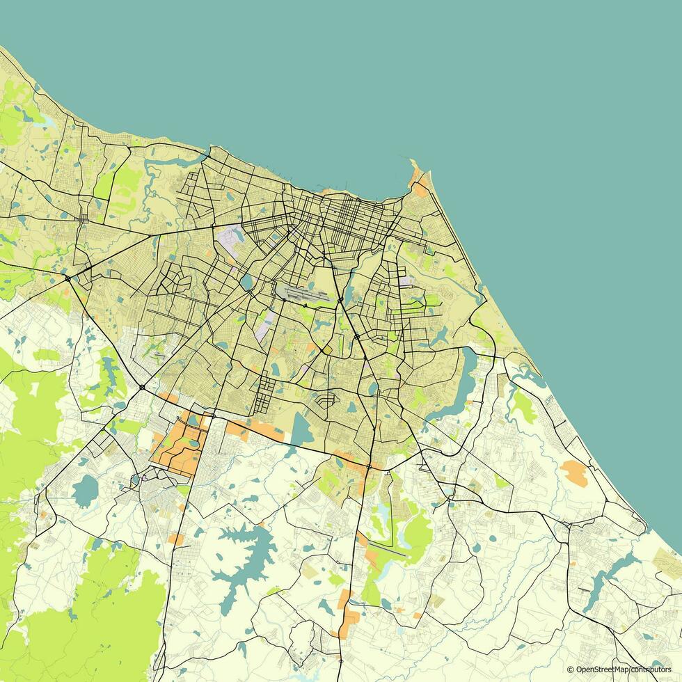 vector ciudad mapa de fortaleza, estado de ceará, Brasil