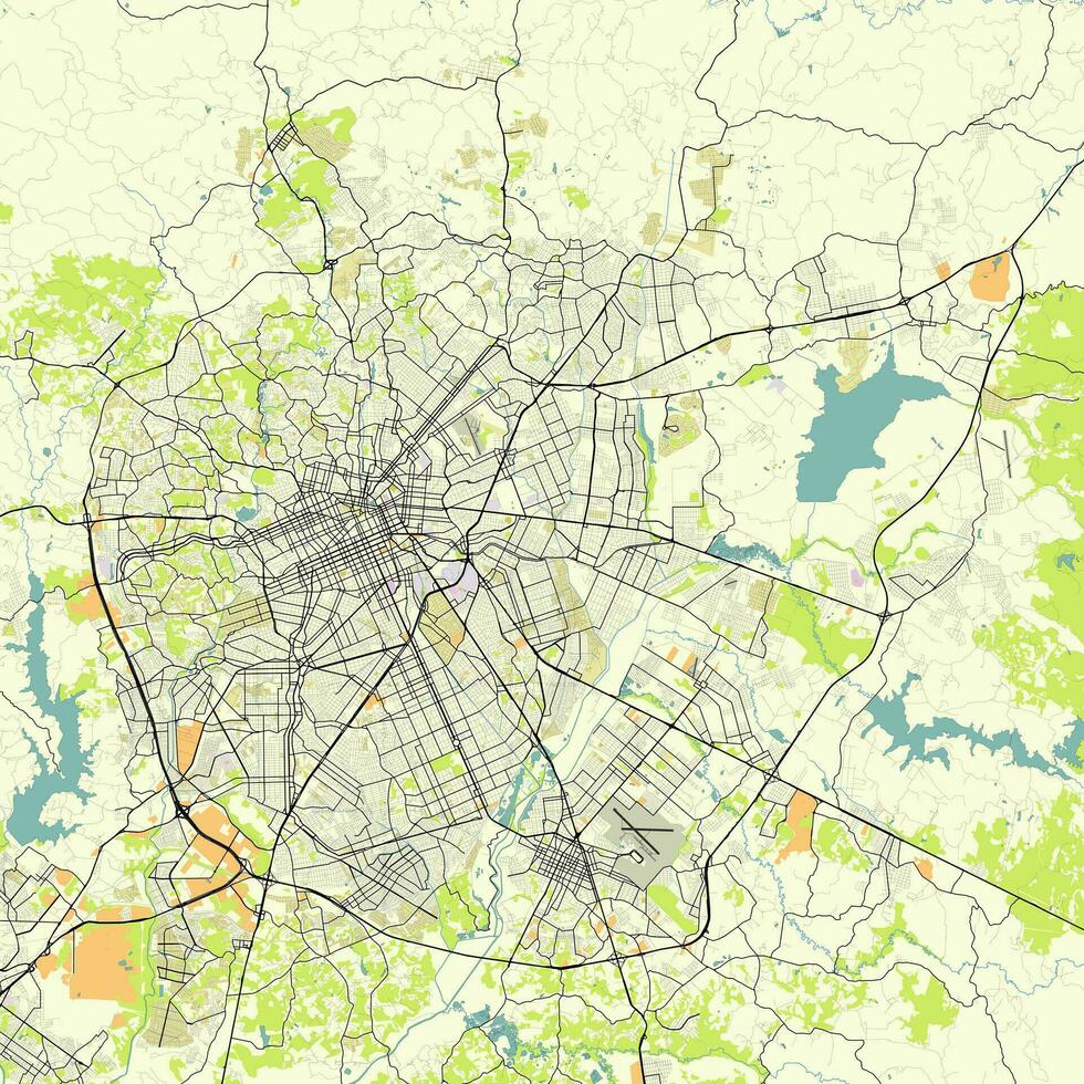 Vector city map of Curitiba, State of Parana, Brazil