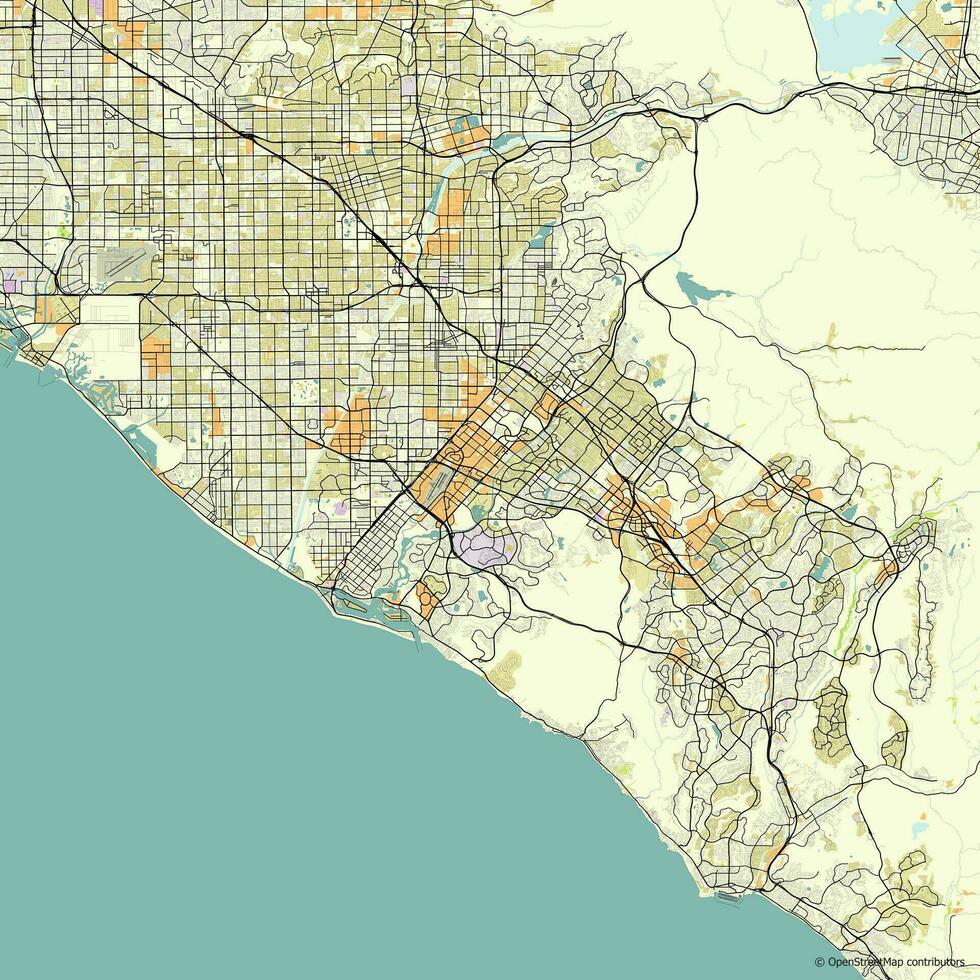 vector ciudad mapa de Irvine California Estados Unidos