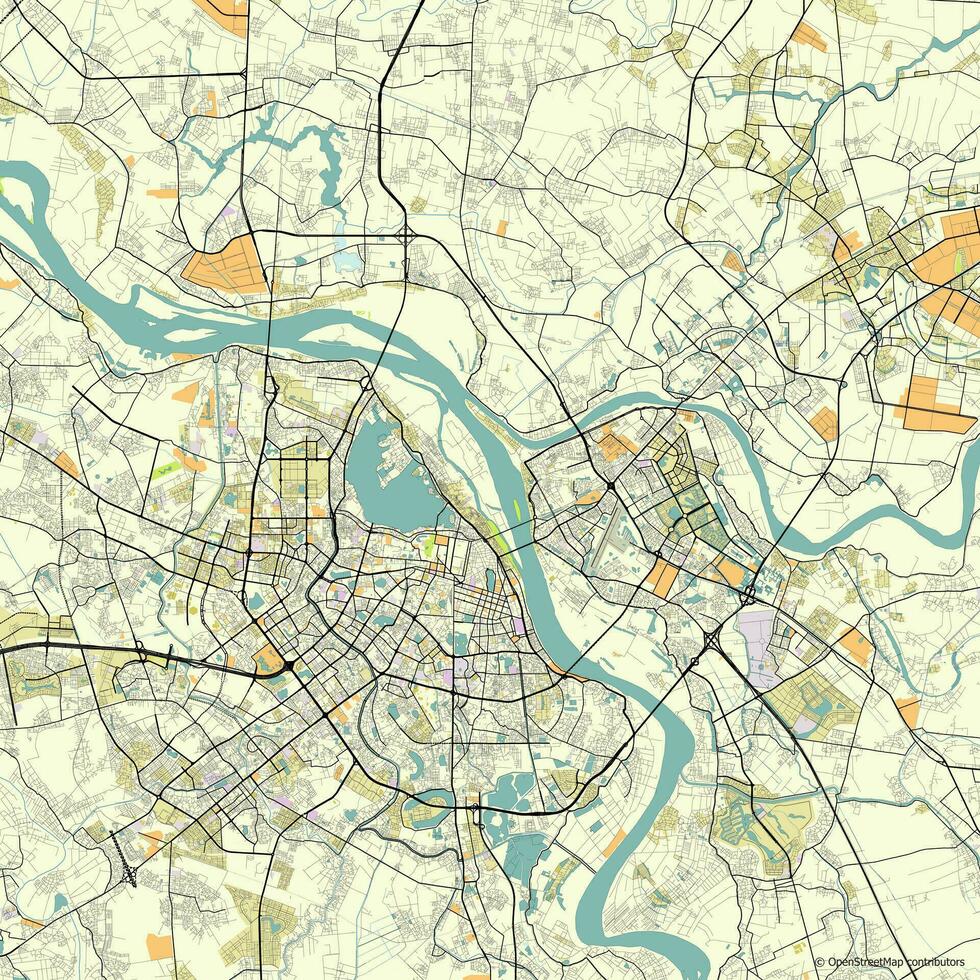 Vector city map of Hanoi, Vietnam