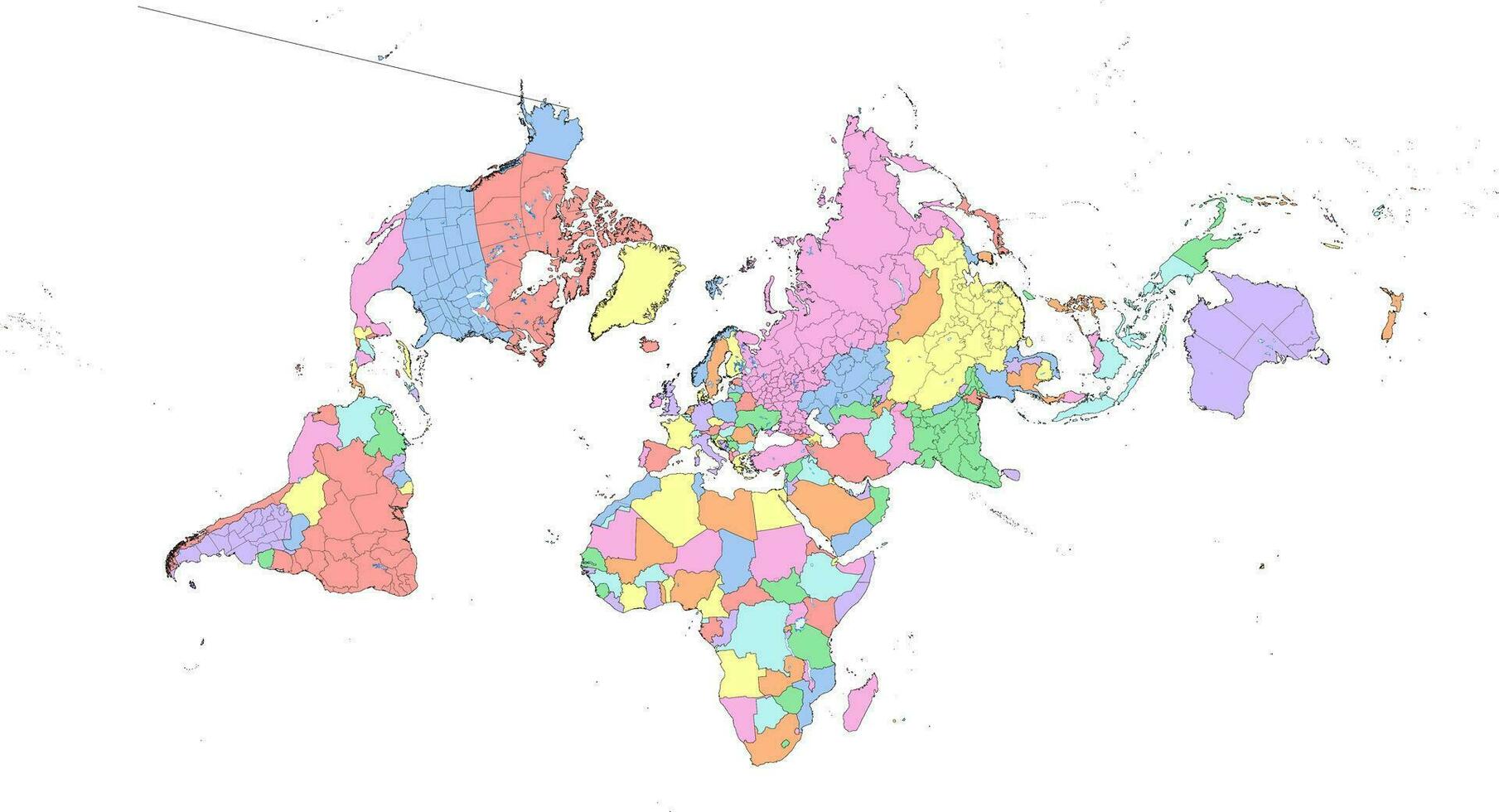 cahill concialdi mapa de el mundo político fronteras vector