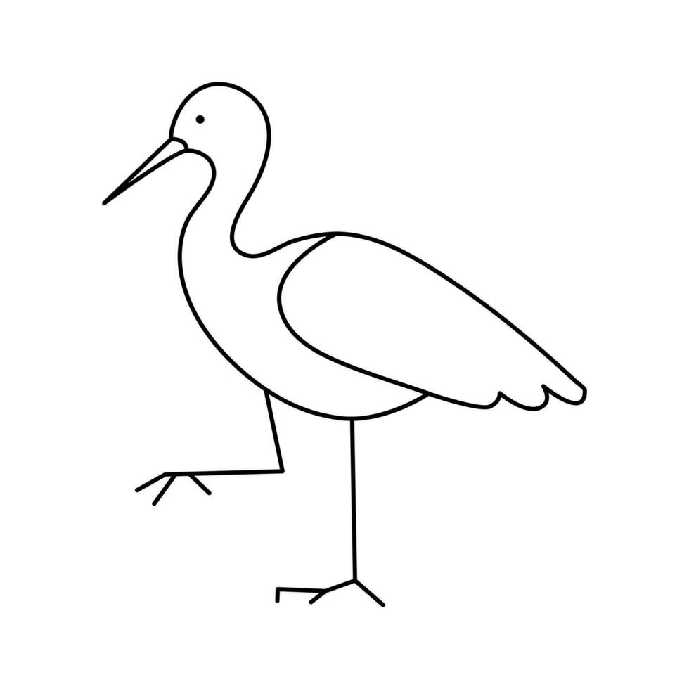 Continuous one line drawing of heron bird  vector illustration