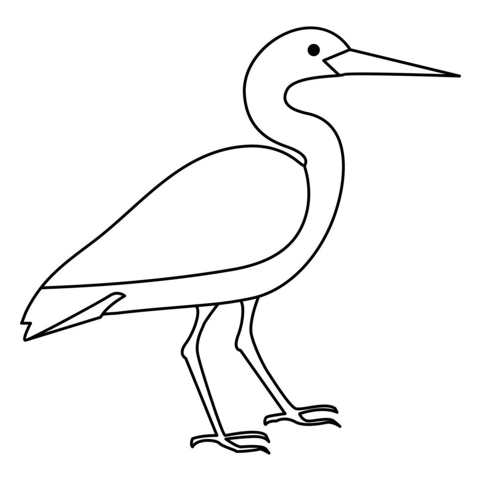 Continuous one line drawing of heron bird  vector illustration