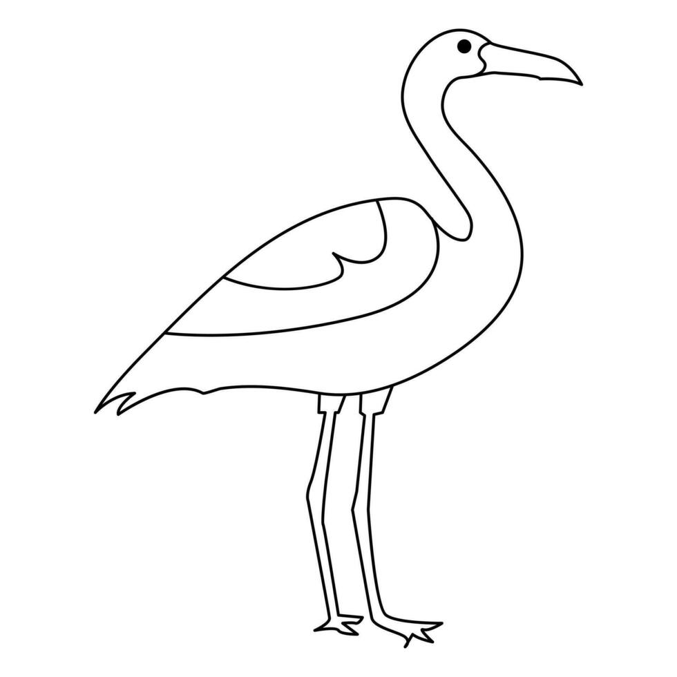 Continuous one line drawing of heron bird  vector illustration