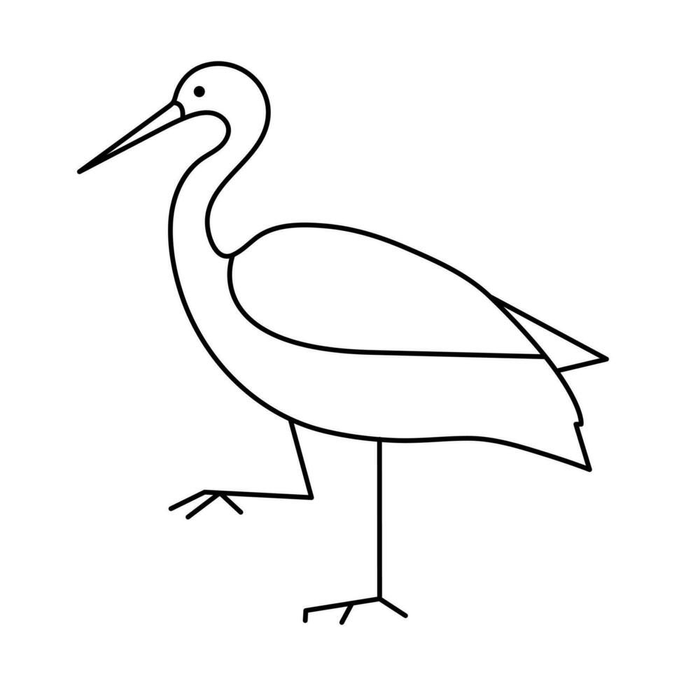 Continuous one line drawing of heron bird  vector illustration