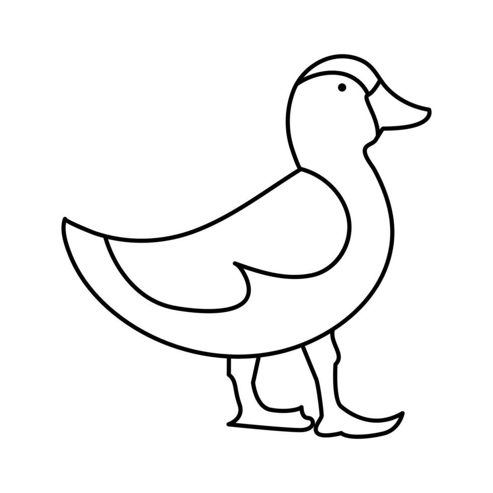 continuous single line drawing of duck water bird vector art illustration