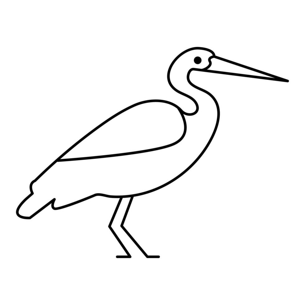 Continuous one line drawing of heron bird  vector illustration