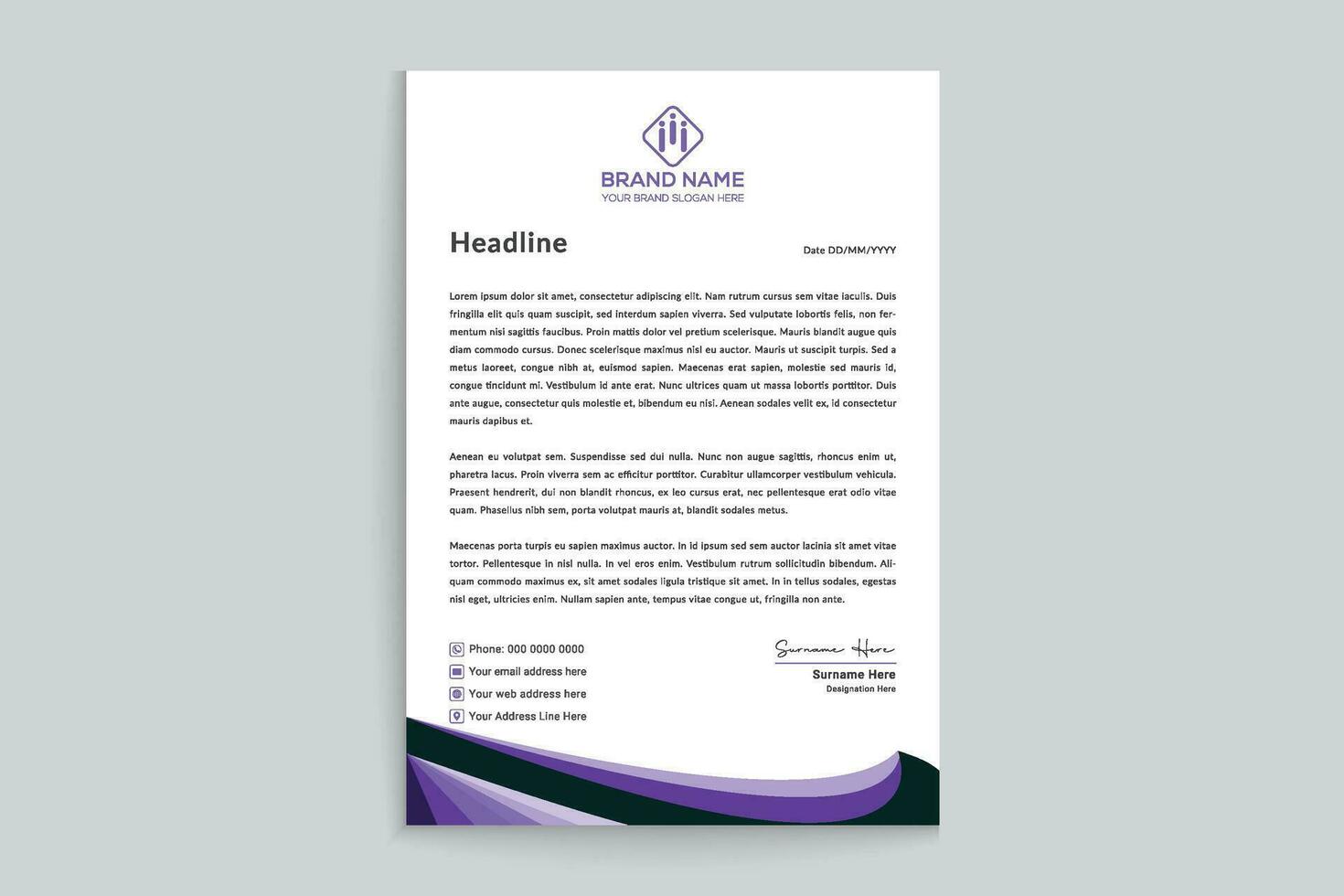 Modern professional letterhead design vector