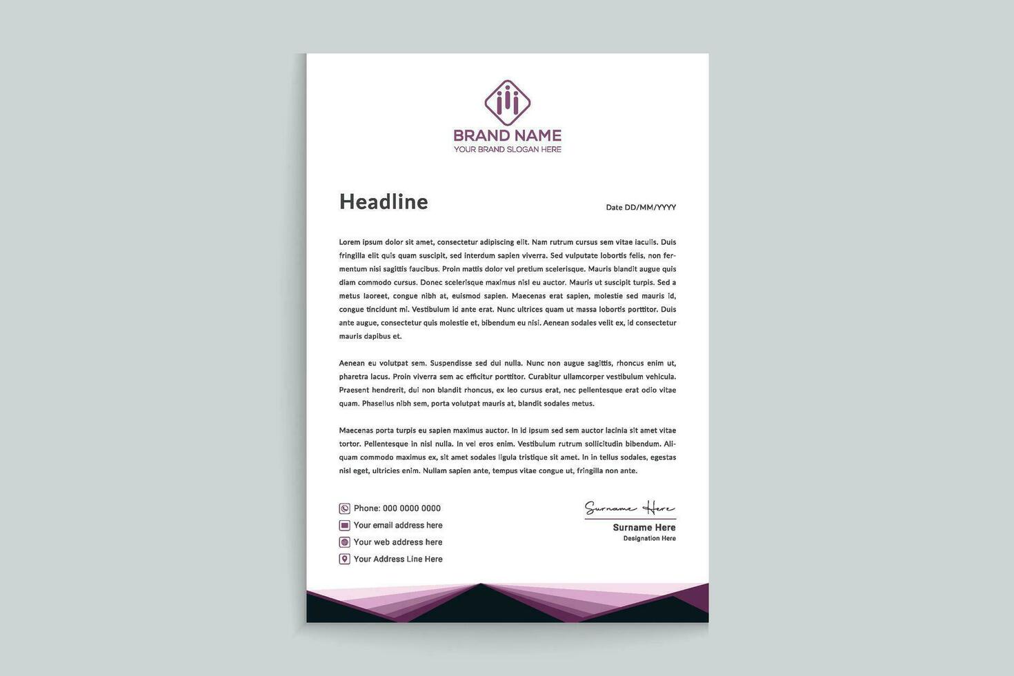 Stylish letterhead template vector