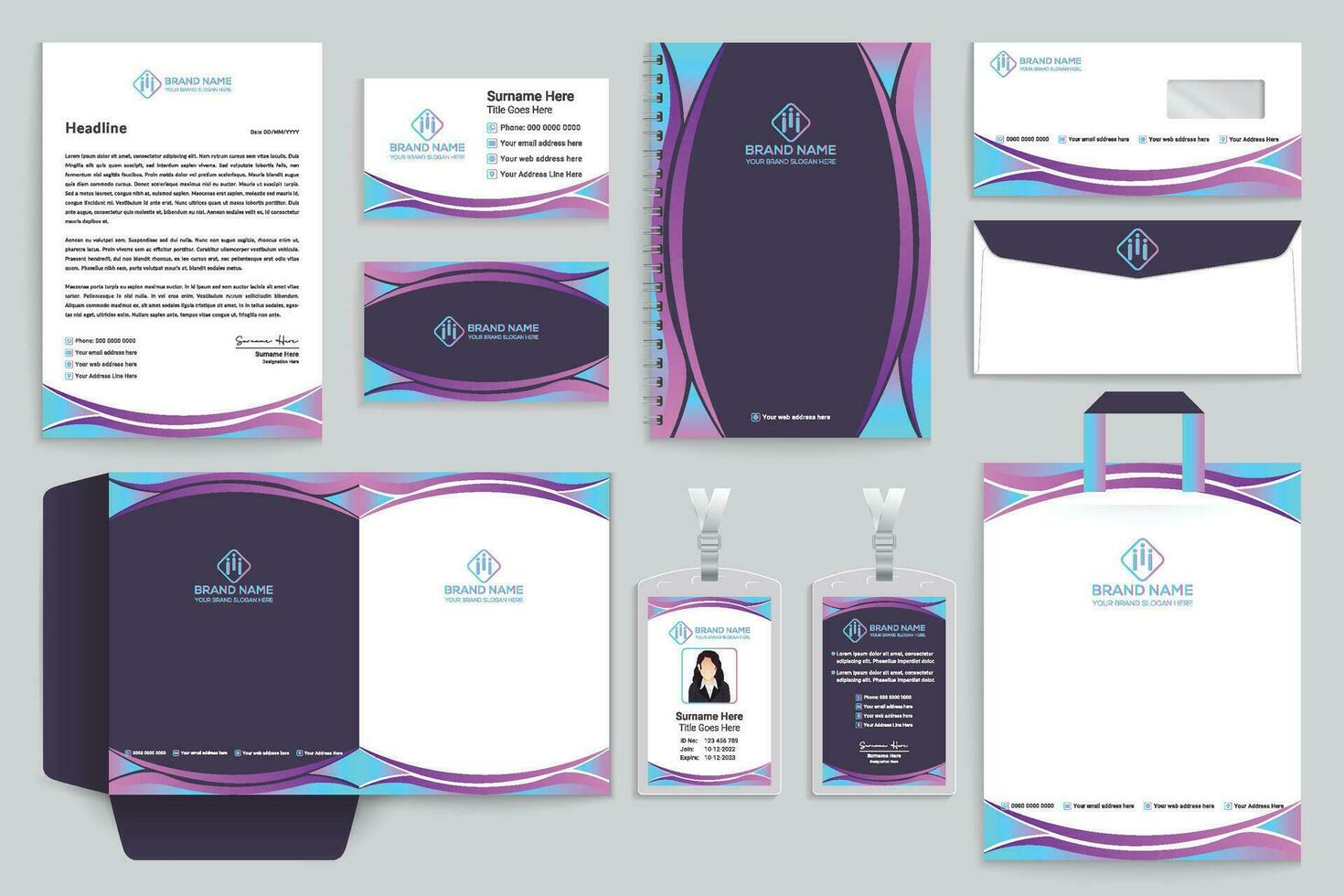 Simple stationery template vector