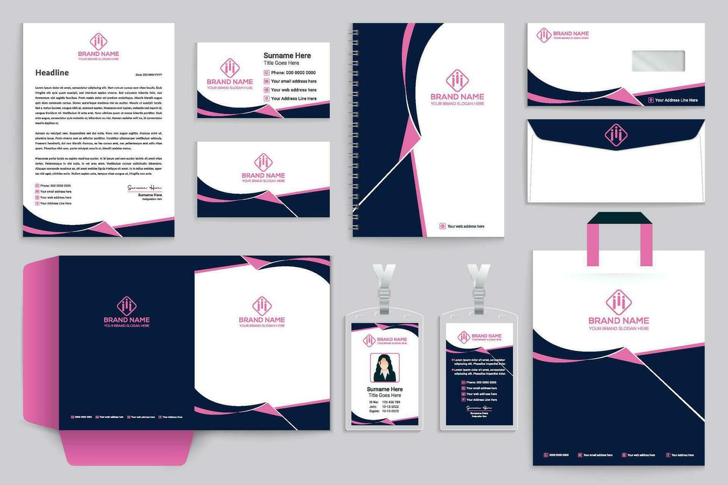 Corporate stationery template design template vector