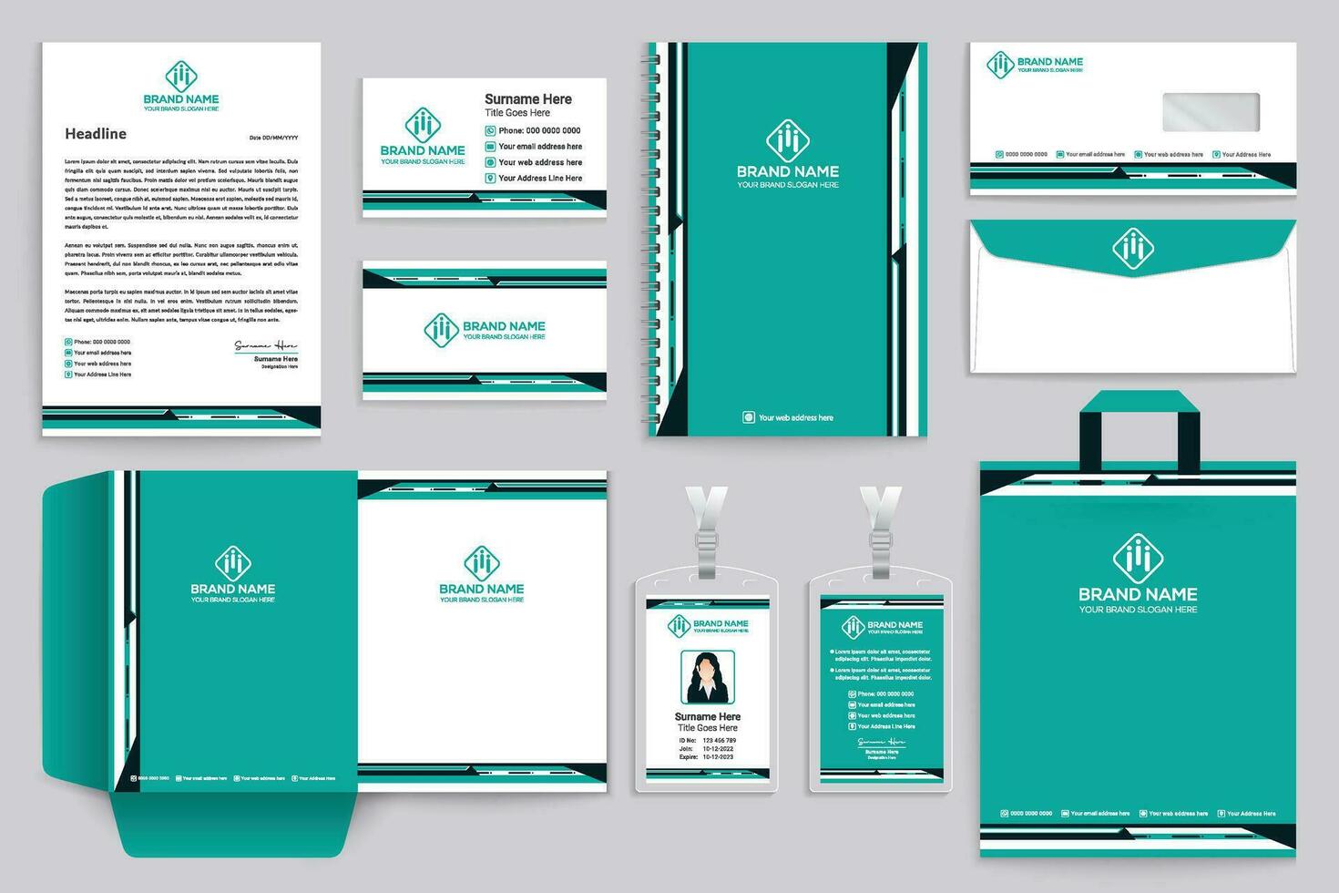 Corporate stationery template design template vector