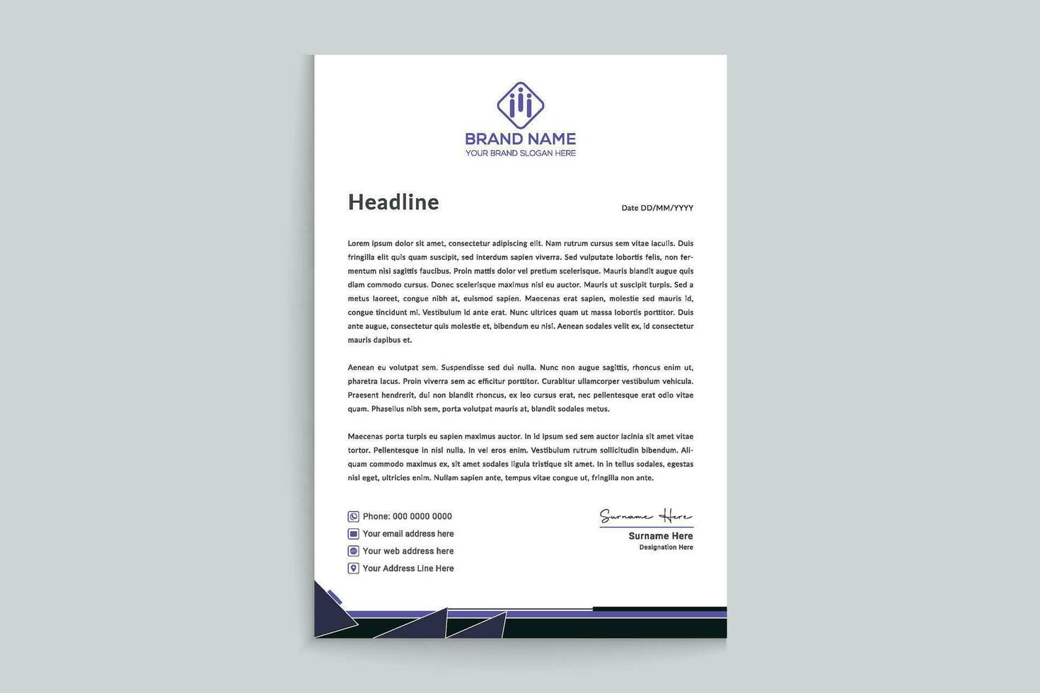 Set of modern letterhead design template vector