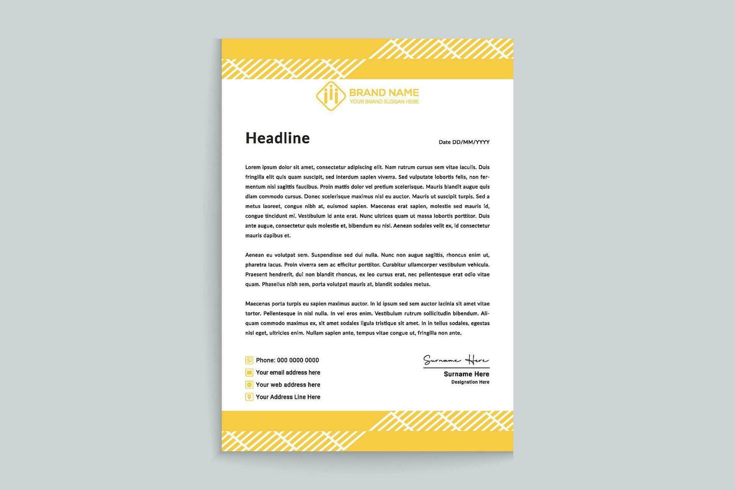 Modern professional letterhead design vector