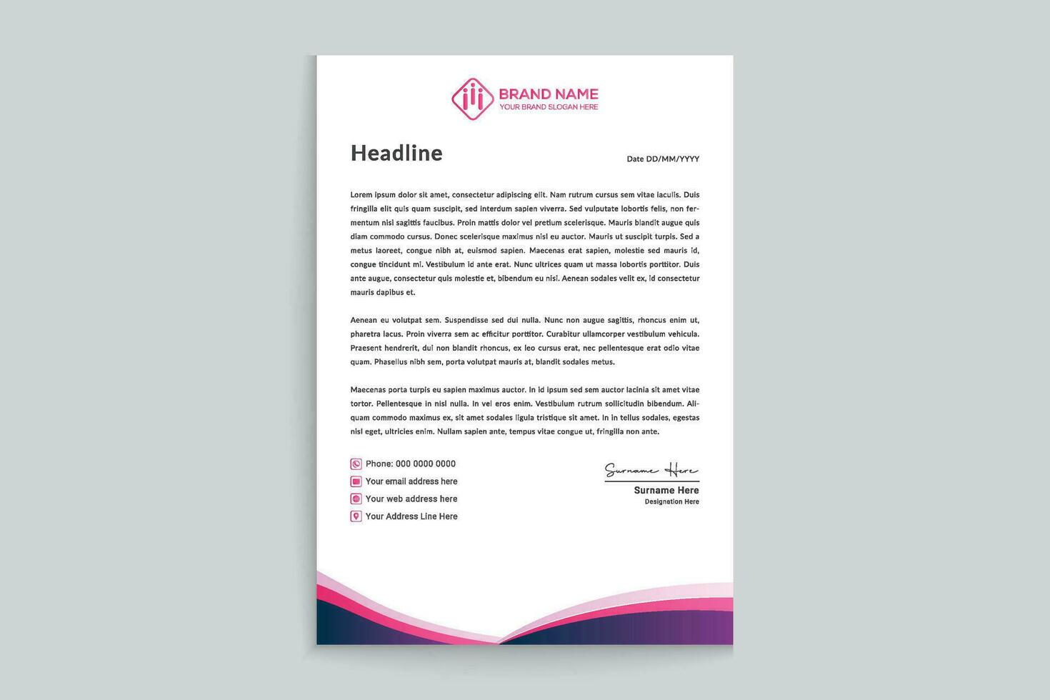 Simple letterhead template vector