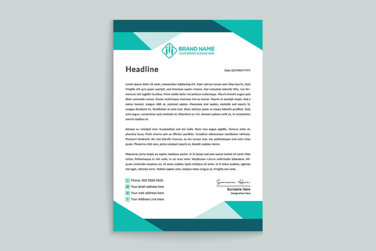 Simple letterhead template vector