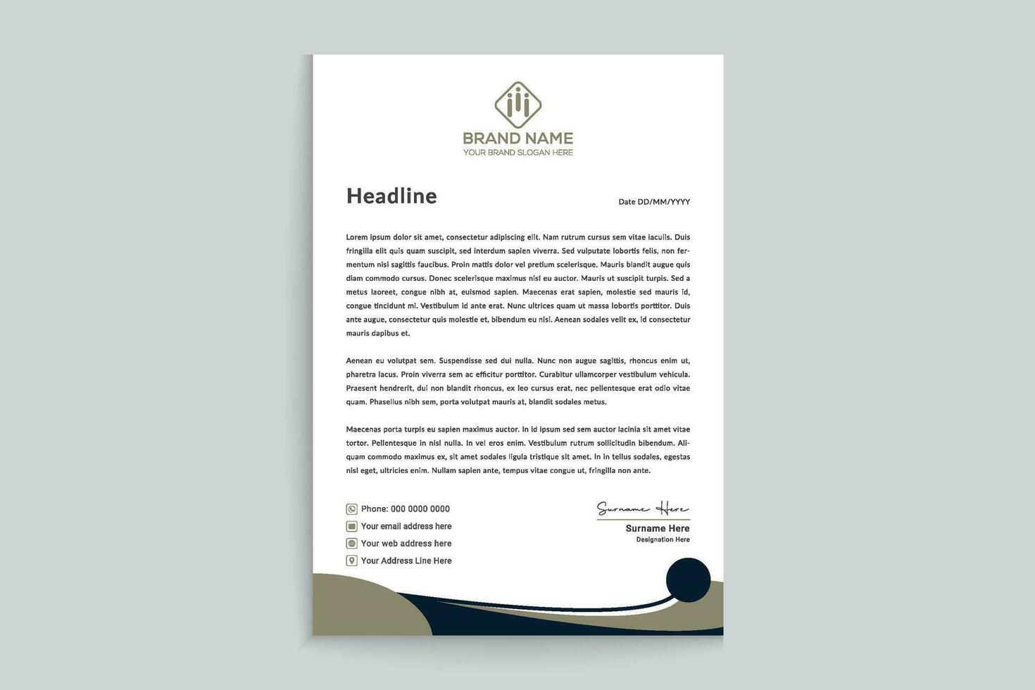 Modern professional letterhead design vector