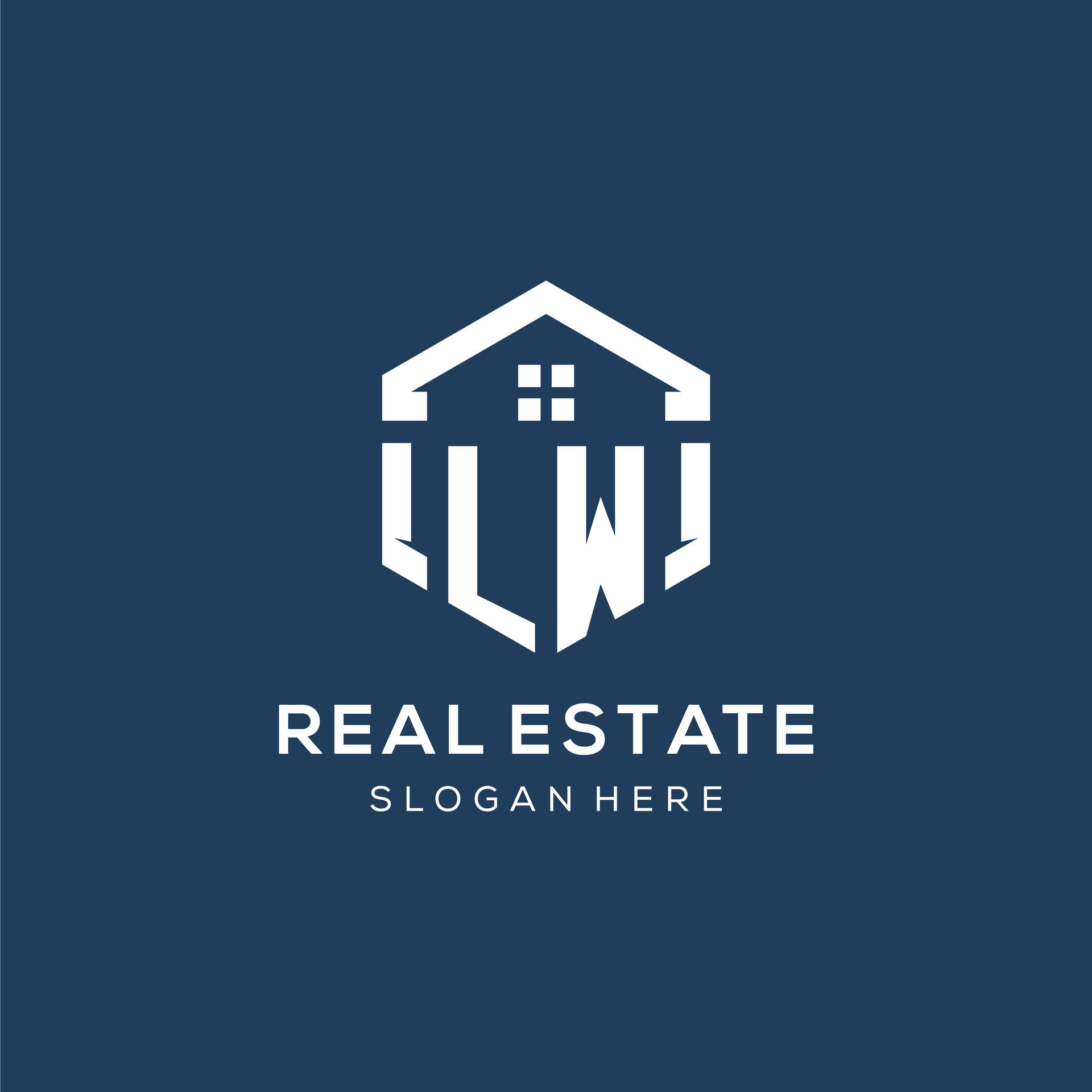 Letter LW logo for real estate with hexagon style 27138523 Vector Art