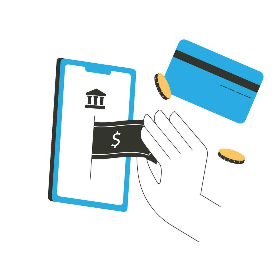 Withdraw Money Flat Design vector