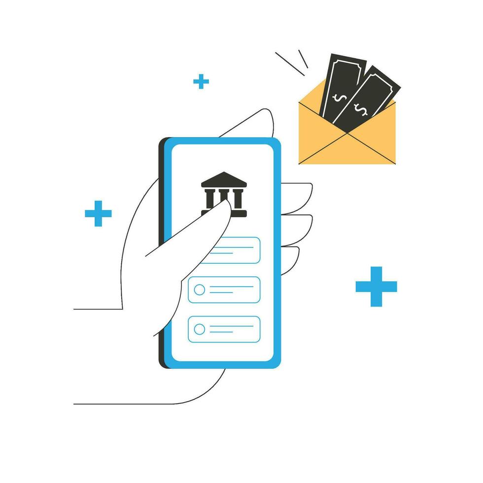 Bank SMS Flat Design vector