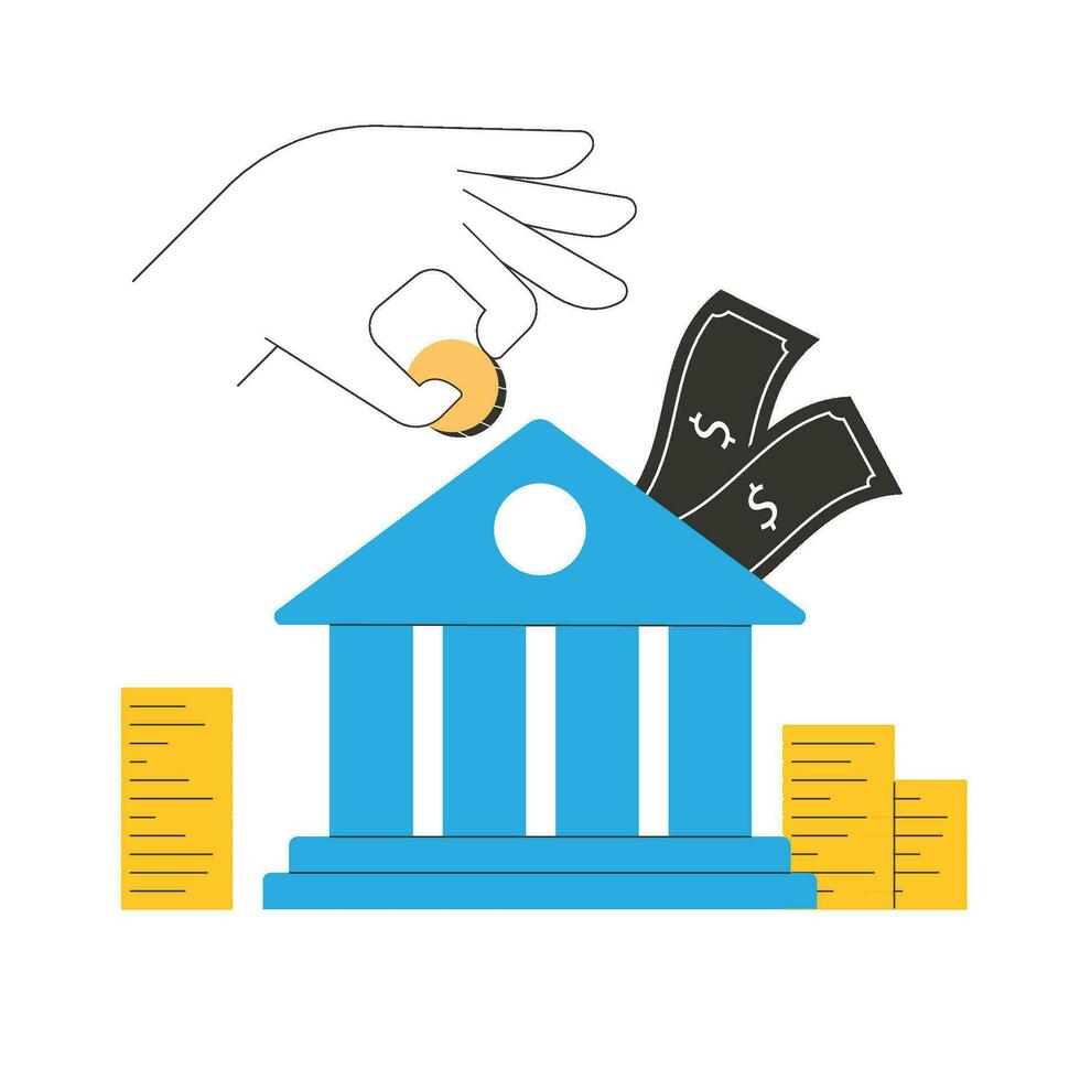Bank Accumulation Flat Design vector