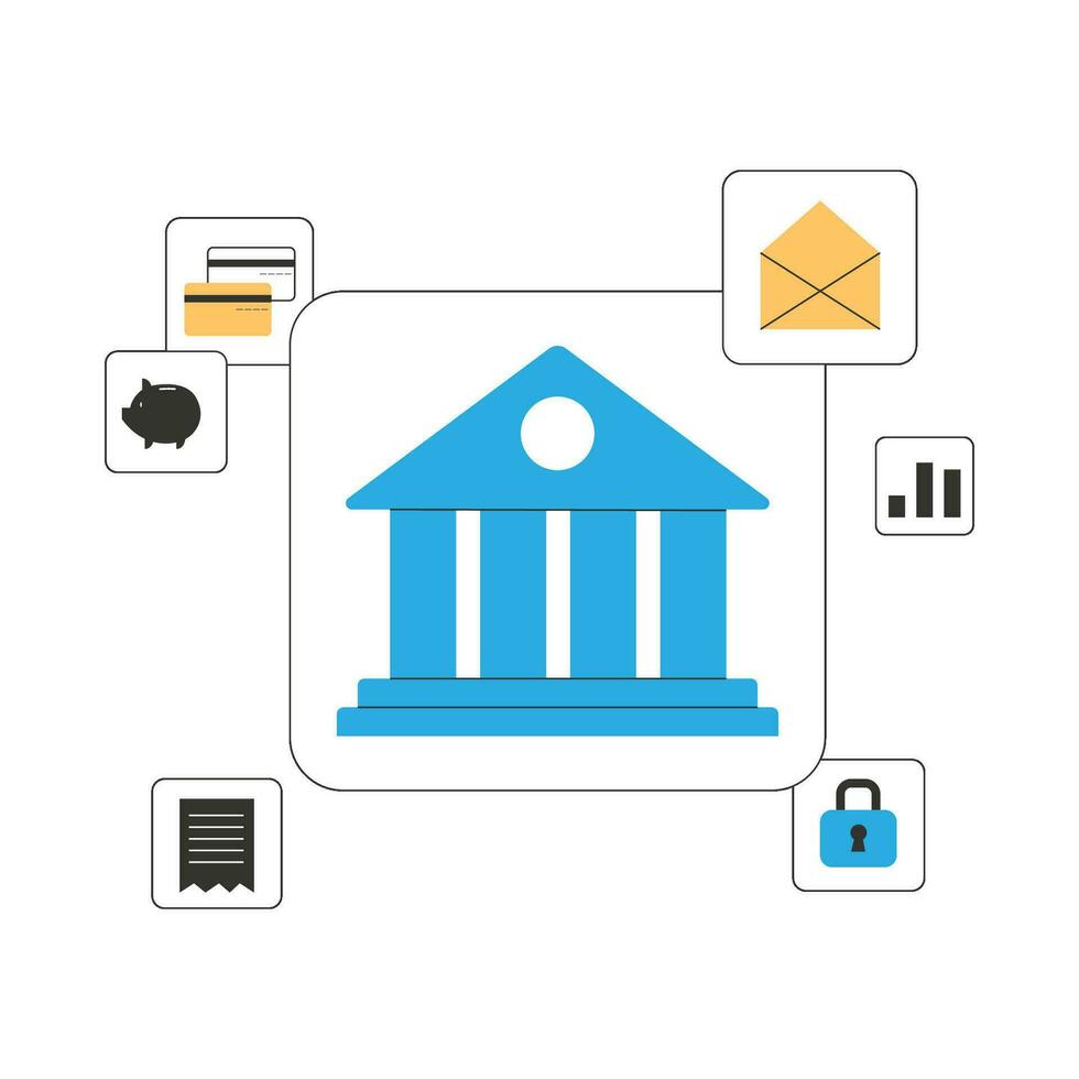 Bank facilities Flat Design vector