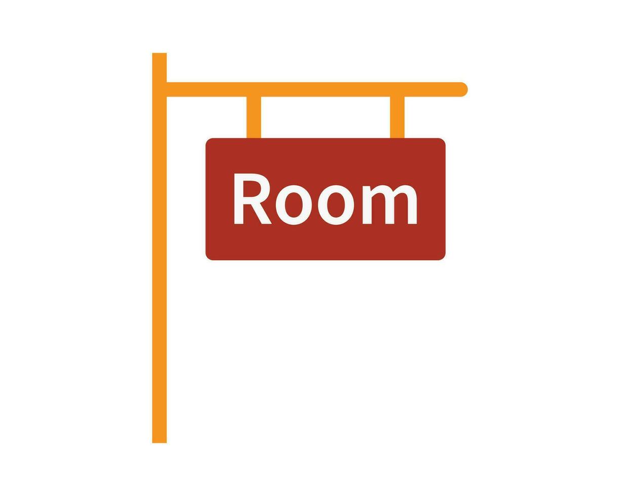 habitación redondo plano icono vector ilustración.