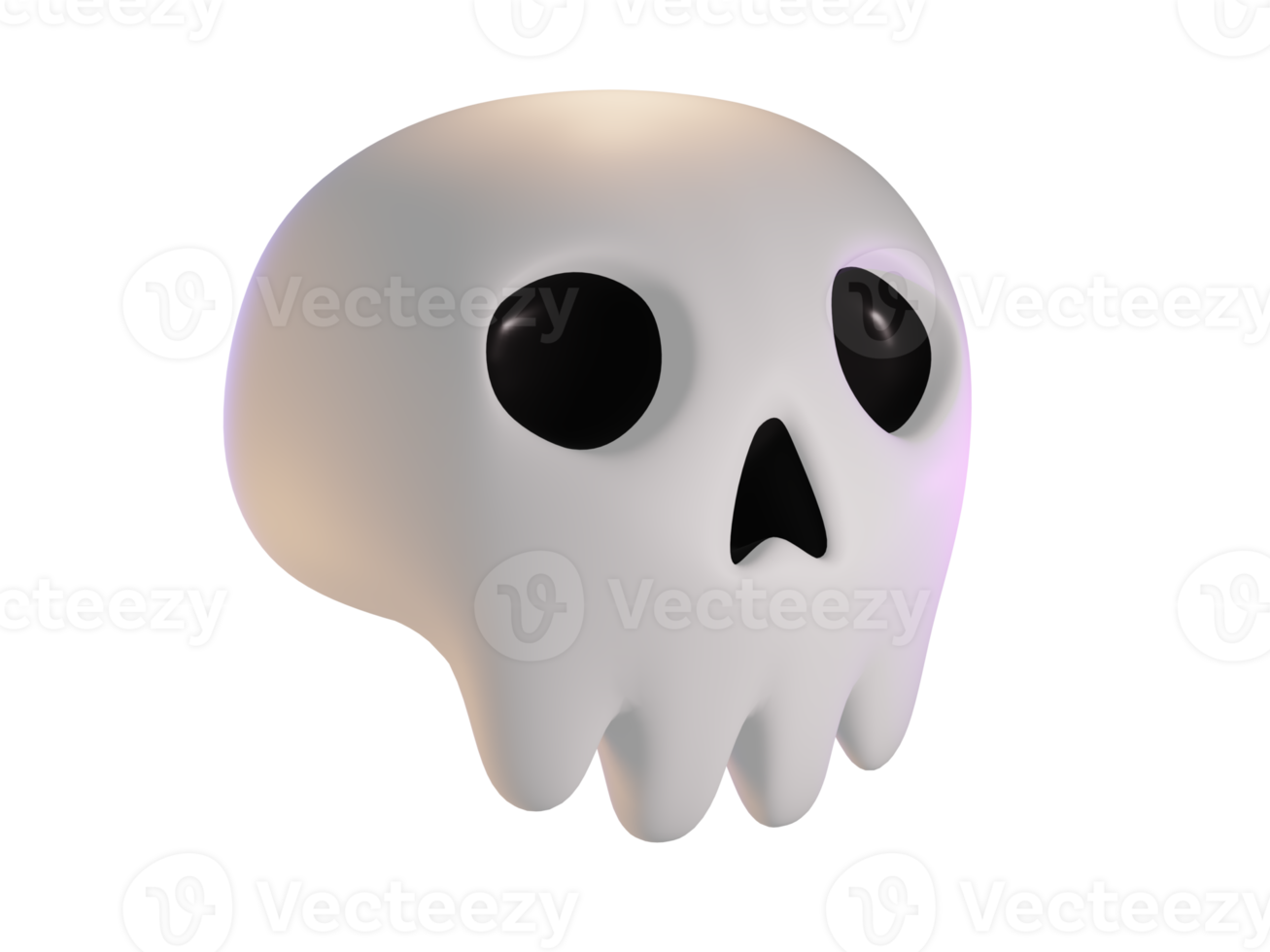 3d render of skull. Halloween celebration concept. Isolated element png