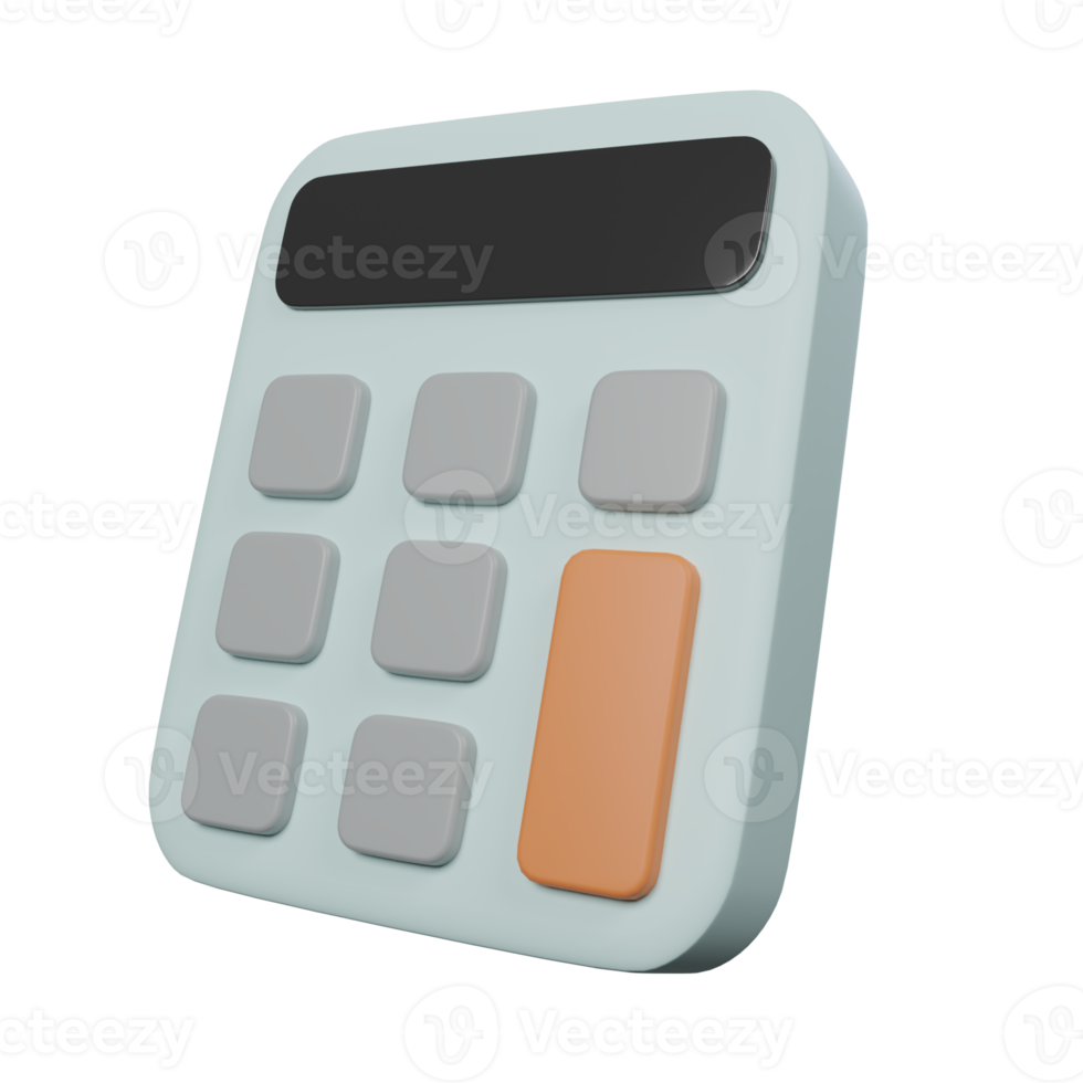 3d render of calculator on a transparent background png
