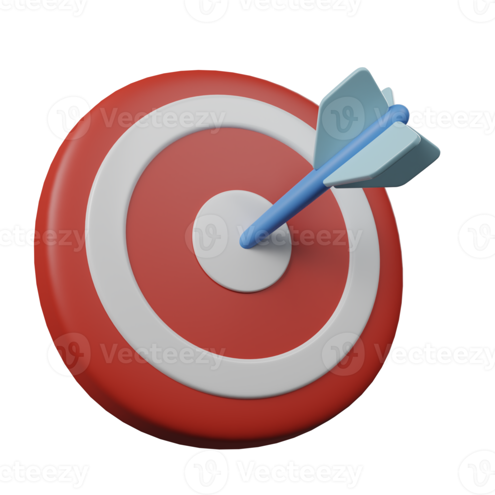 3d Dart Boart with Dart Arrow Icon Target png