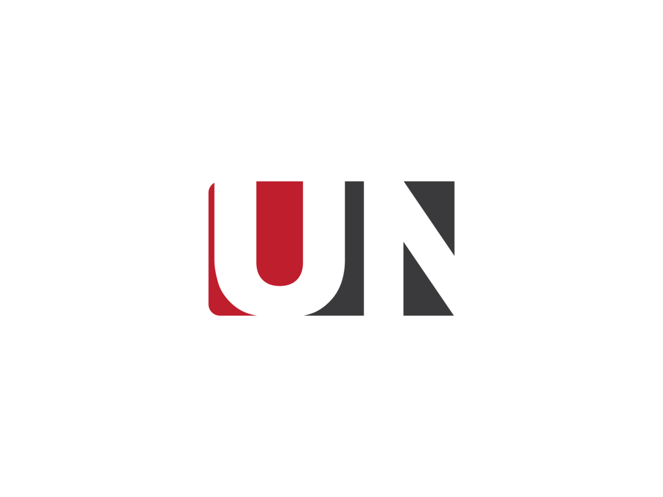 Creative Png Un Square Logo Icon, stylish Png Shape UN Logo Letter Design