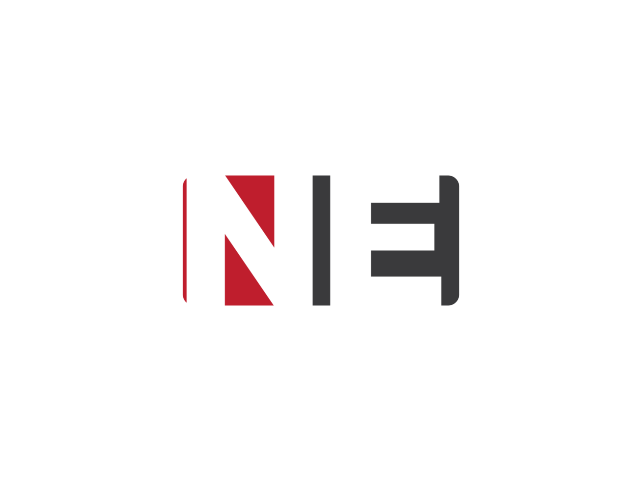 Initial Ne Square Png Logo Image, Creative Shape Letter NE Logo Icon Vector Png
