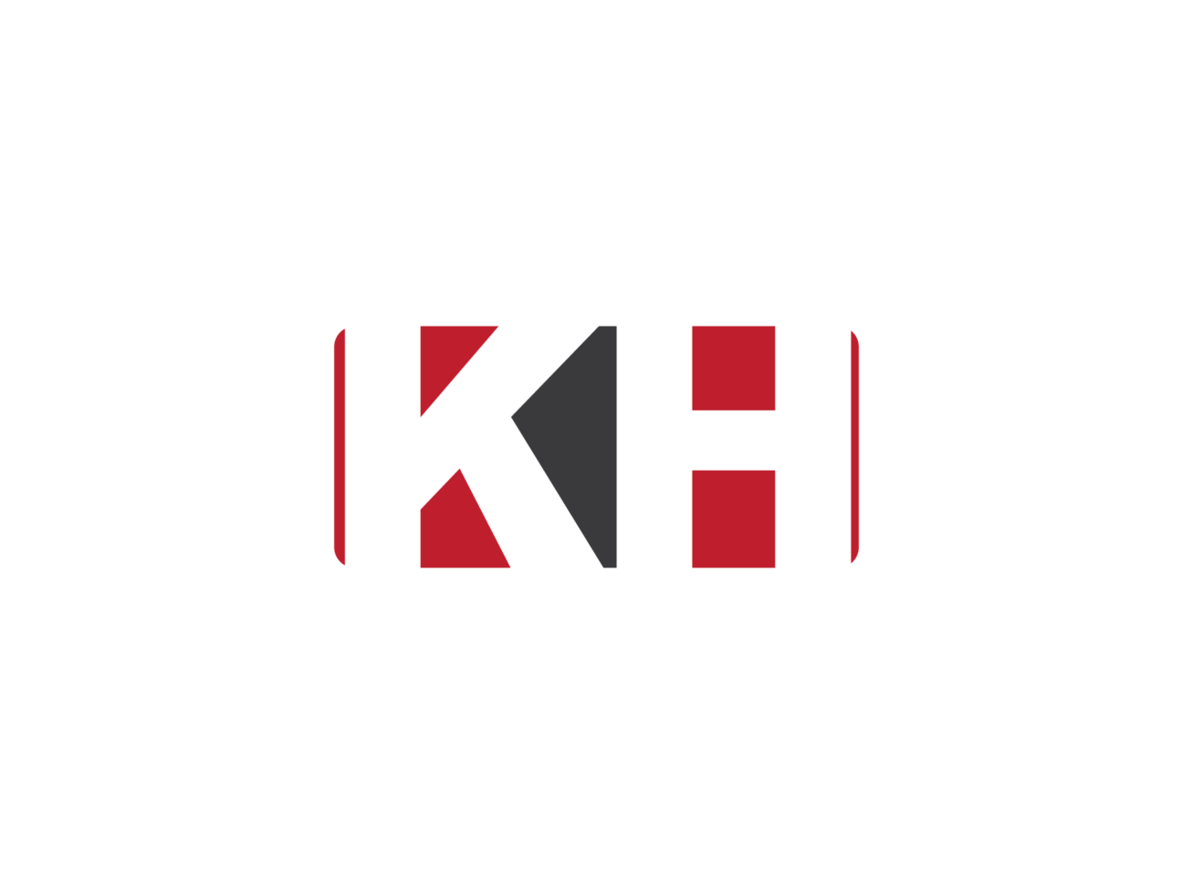 Stylish Png Shape Kh Letter Logo, Typography Square KH Logo Icon Vector Art