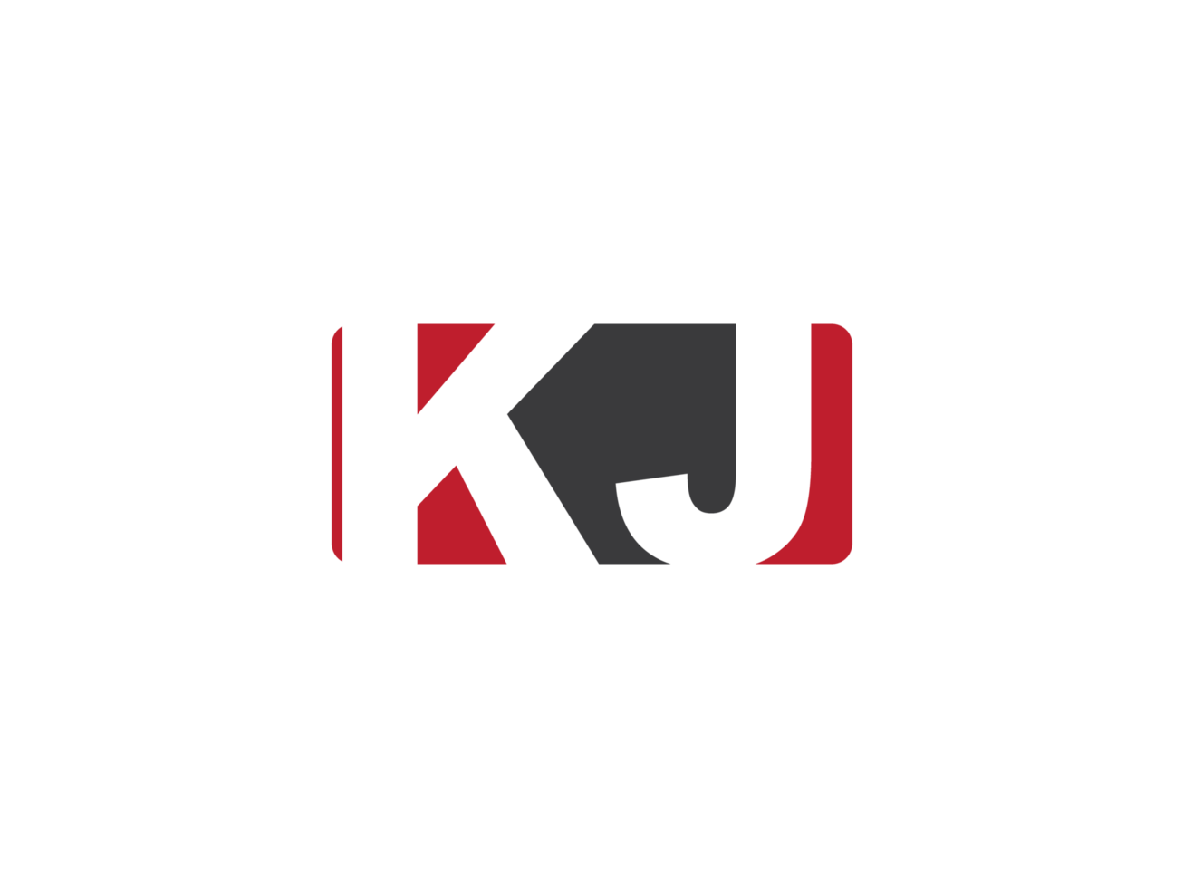 Stylish Png Shape Kj Letter Logo, Typography Square KJ Logo Icon Vector Art