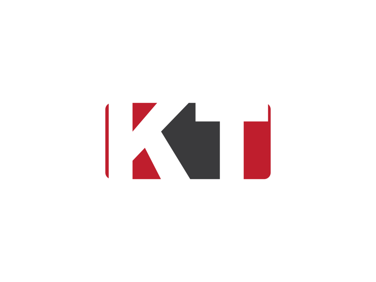 Stylish Png Shape Kt Letter Logo, Typography Square KT Logo Icon Vector Art