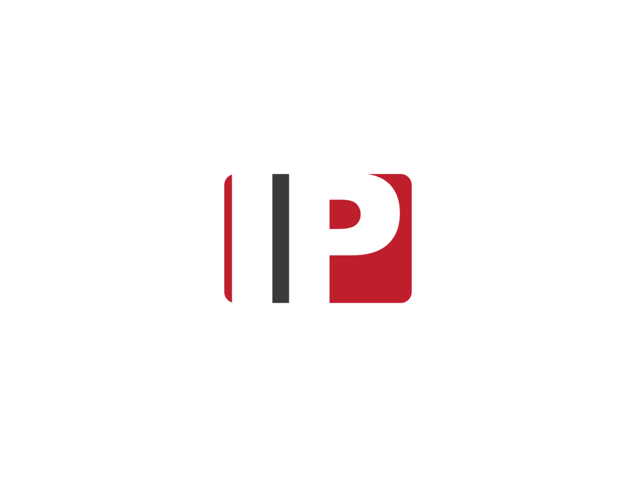 abstrakt fyrkant png ip logotyp ikon, kreativ form ip logotyp brev design