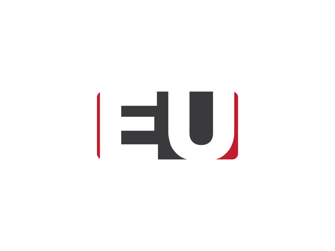 Minimal Eu Square Png Shape Logo, Square EU Logo Letter Vector Icon
