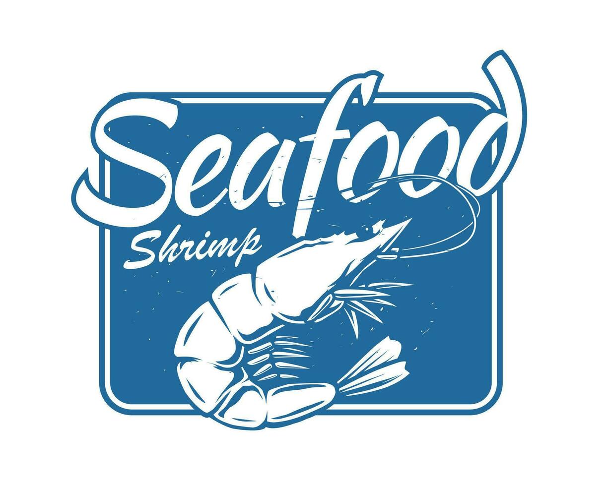 shrimp seafood logo template vector