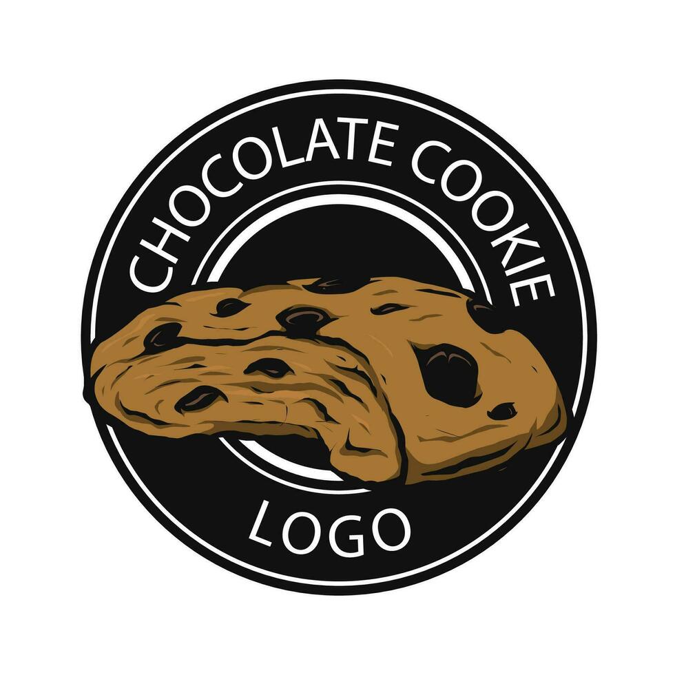 chocolate cookie logo design template vector