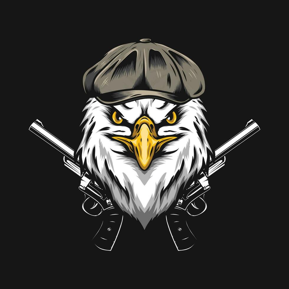 flat cap eagle vector drawing