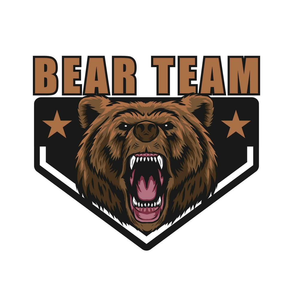 bear team logo mascot design vector