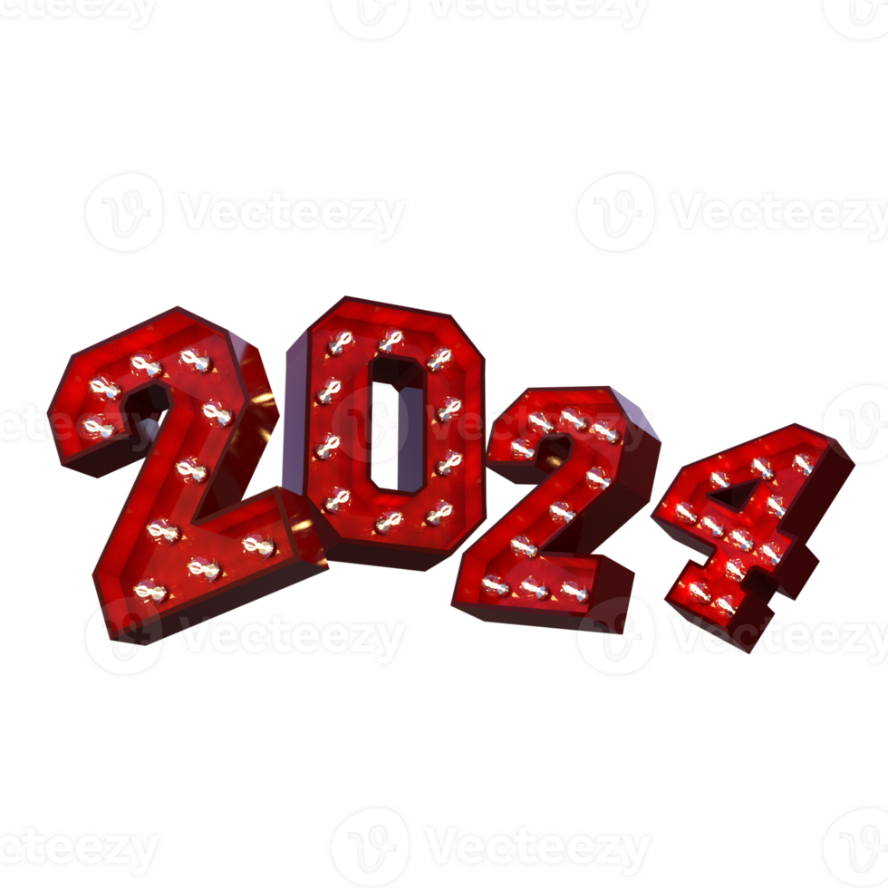 2024 text isolated 3d png