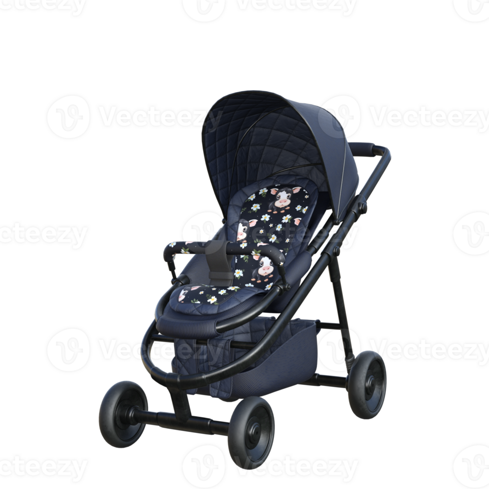 baby stroler isolated 3d png