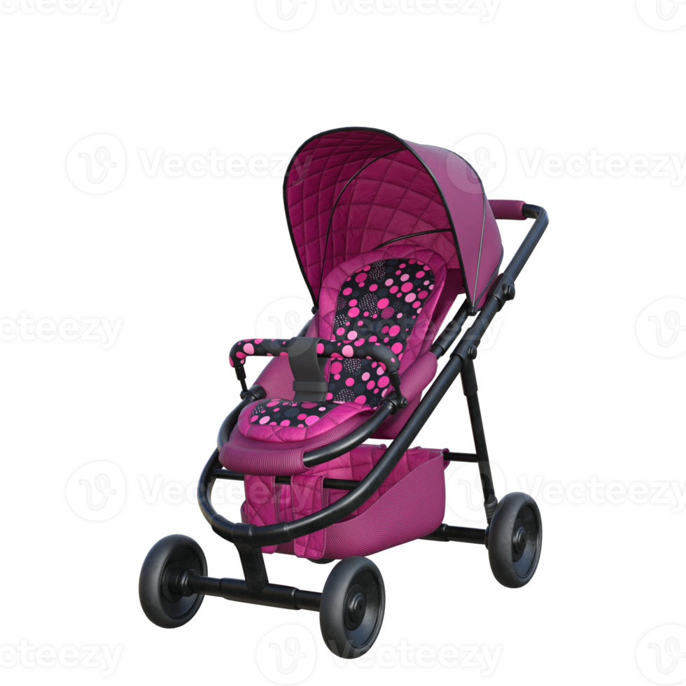 baby stroler isolated 3d png