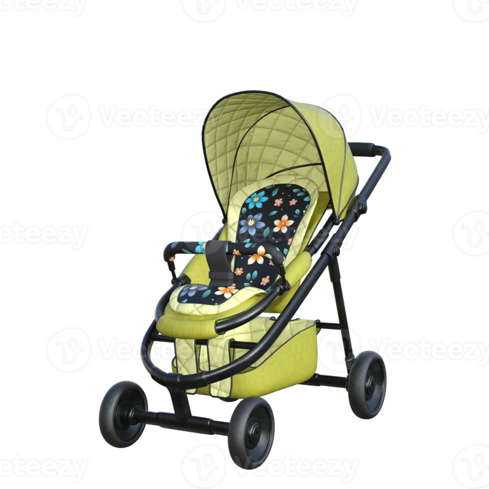 baby stroler isolated 3d png