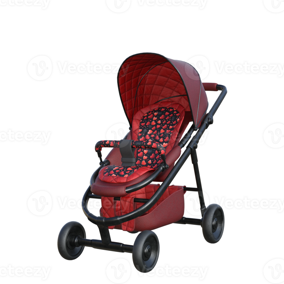 baby stroler isolated 3d png