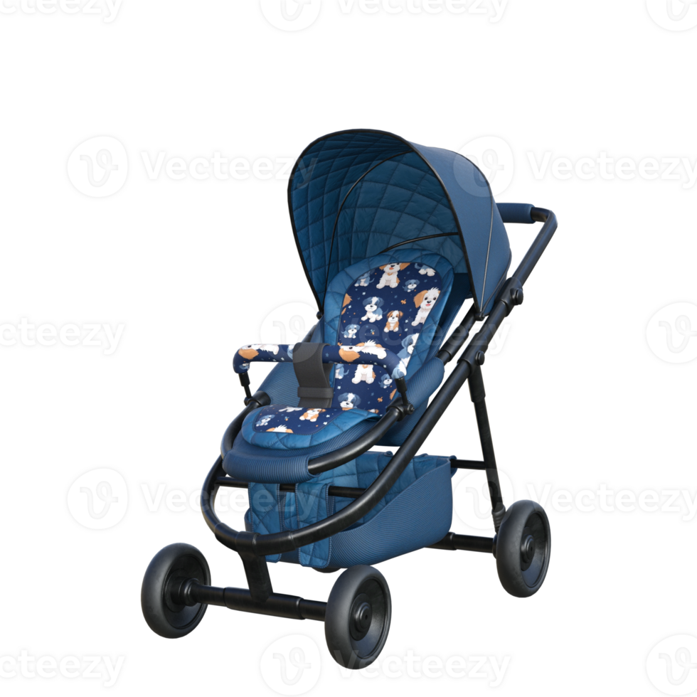 baby stroler isolated 3d png